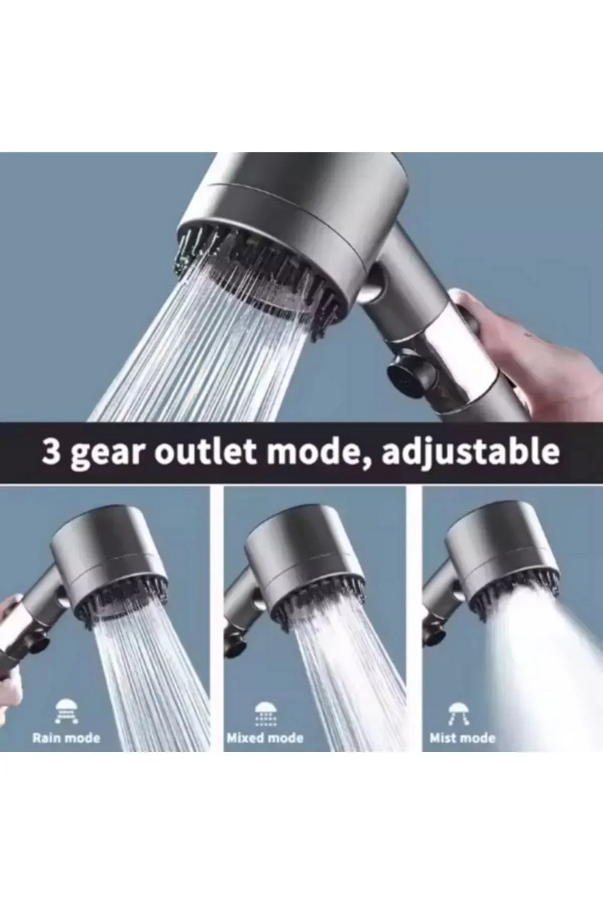 Bodhair Masaj Etkili 3 Fonksiyonlu Filtreli Duş Başlığı