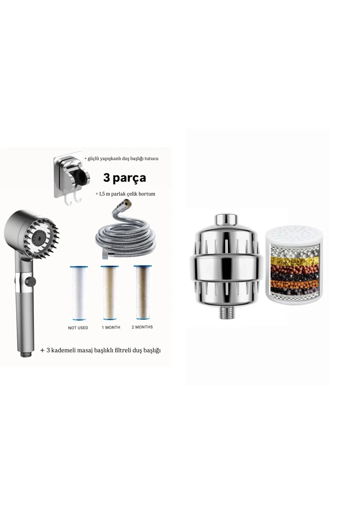 3'lü Bodhair Duş Seti + Duş Filtresi