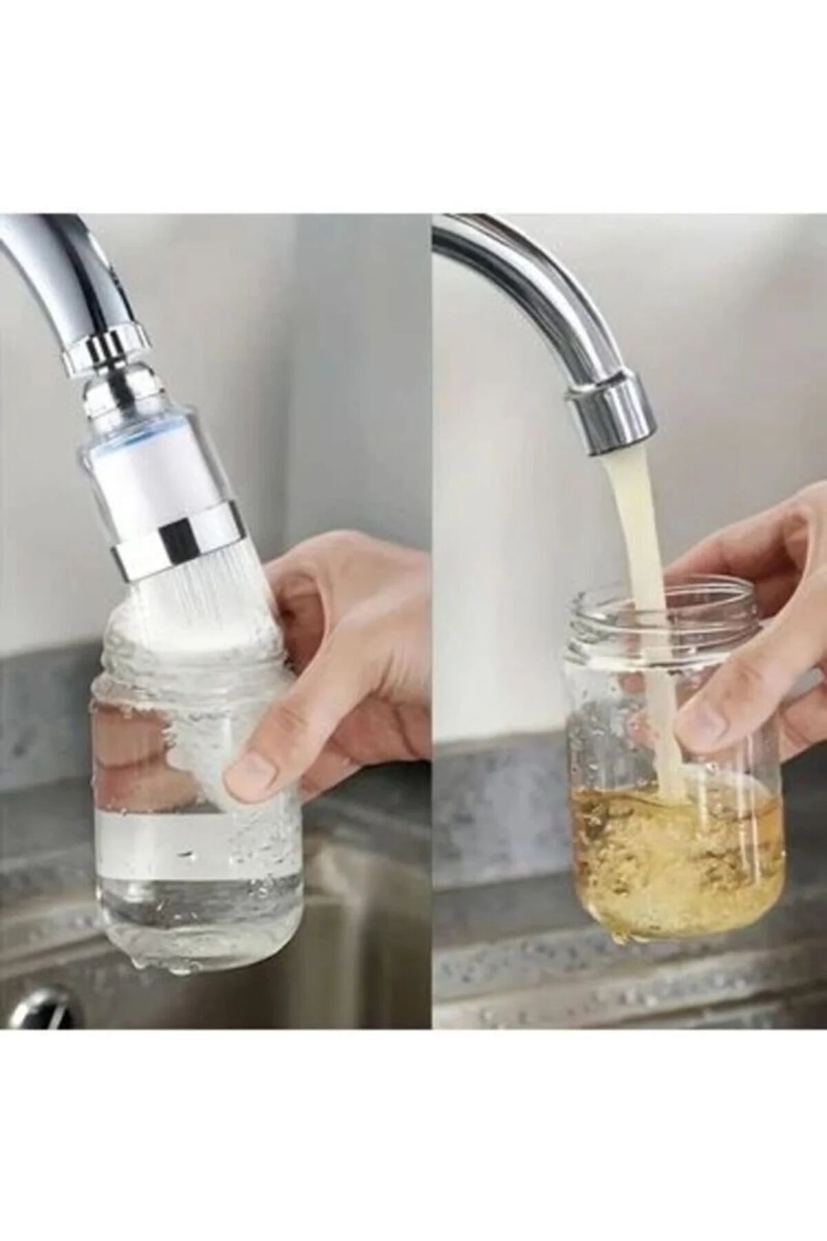 Bodhair Kireç Önleyici, Filtreli Musluk Başlığı 3 Kademeli 360 Derece Döner